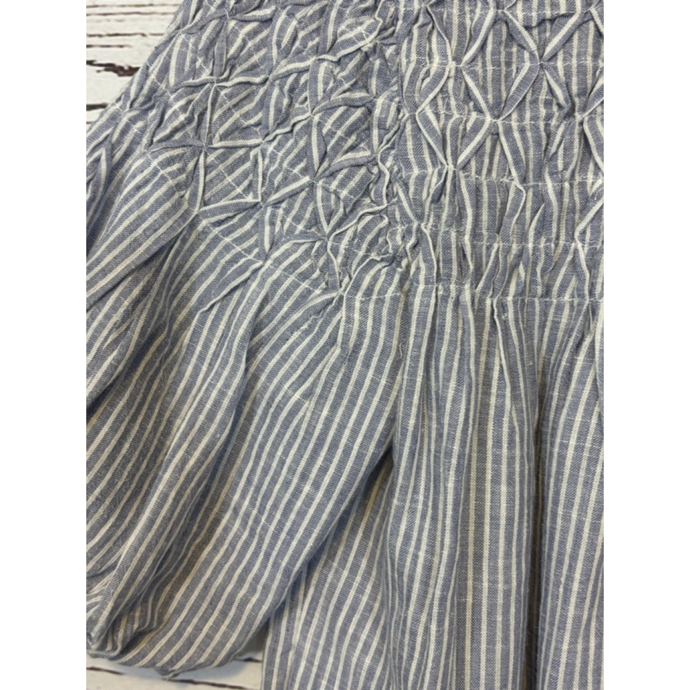 Women's Anthropologie Striped Smocked Blouse Blue/White Size XXS - Picture 5 of 7